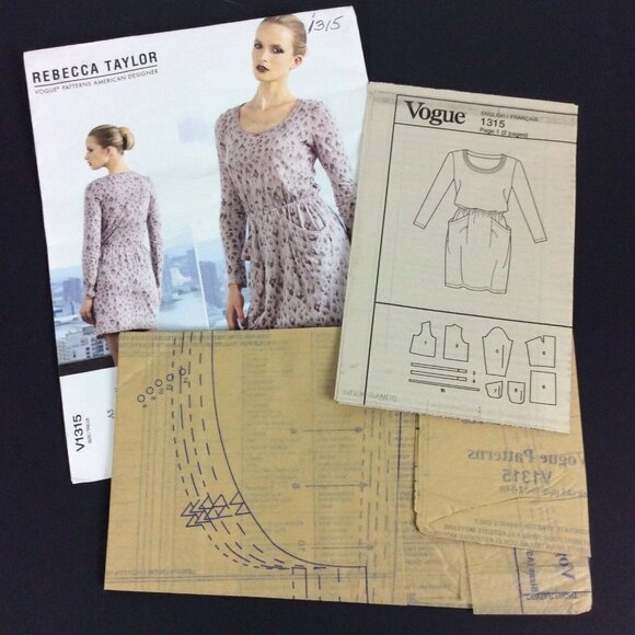 Vogue Pattern V1315 American Designer Rebecca Taylor Dress Size 6-14 UNCUT - Picture 3 of 3